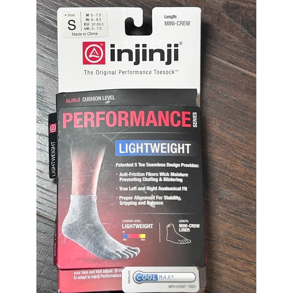 Injinji Performance Lightweight Mini‎ Crew Toesocks Black Size S